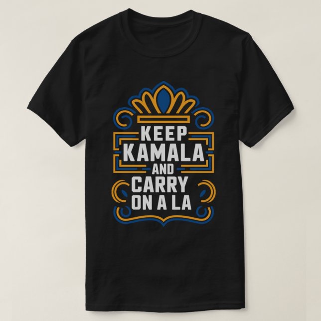 Camiseta mantenha kamala e carregar em la por el mehdi (Frente do Design)