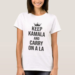 Camiseta Mantenha Kamala e uma citação Carregar-na-ala engr