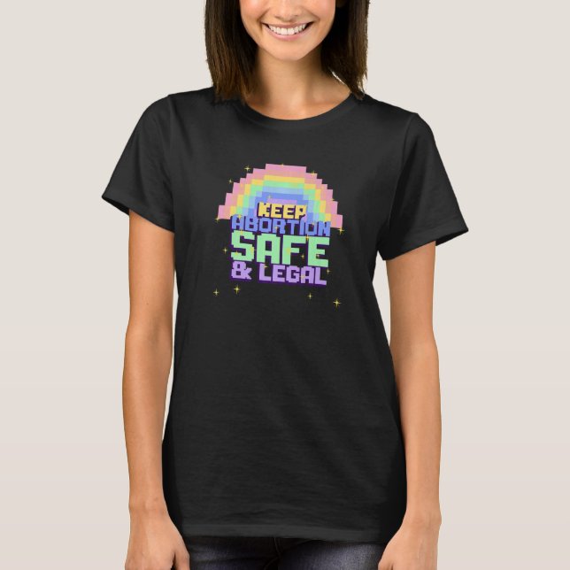 Camiseta Mantenha O Aborto Seguro E Legal Rainbow Pro Choic (Frente)
