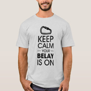 CAMISETA MANTENHA O CALM E A SUA BELAY LIGADOS