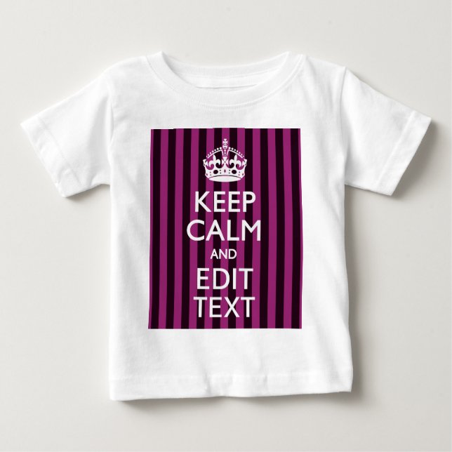 Camiseta Mantenha o CALM personalizado e o seu texto a rosa (Frente)
