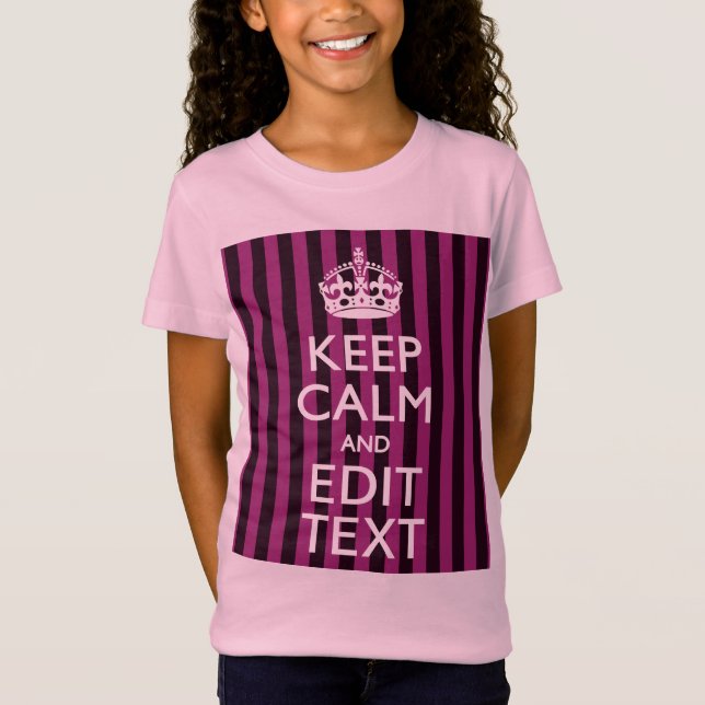 Camiseta Mantenha o CALM personalizado e o seu texto a rosa (Frente)