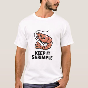Camiseta Mantenha-o Camarãozinho Kawaii Camarão