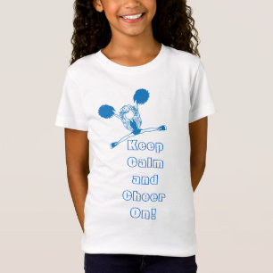 Camiseta Mantenha o cheerleader azul da calma e do elogio