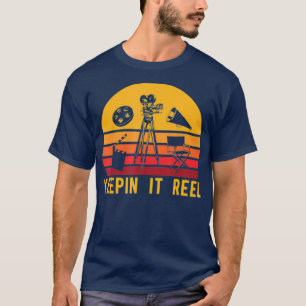 Camiseta Mantenha o cineasta de filmes do Reel _nxpl_nxpl