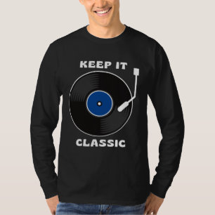 Camiseta Mantenha-o Clássico DJ Retro Disco de Vinil LP Tur