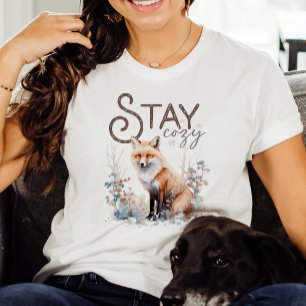 Camiseta Mantenha o Cozy Woodland Fox no Natal