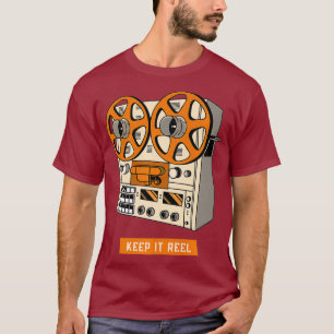 Camiseta Mantenha-O Enrolando O Filmador Da Vintage Da Anti