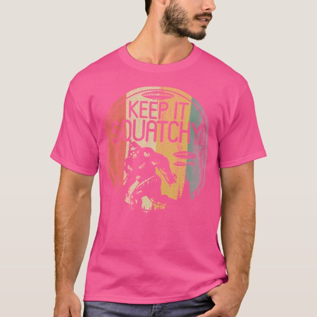 Camiseta Mantenha-O Esgueirado, Alienígena De Sasquatch Com (Frente)