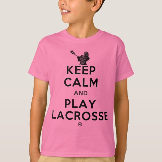 Camiseta Mantenha o Lacrosse da calma e do jogo (Frente)