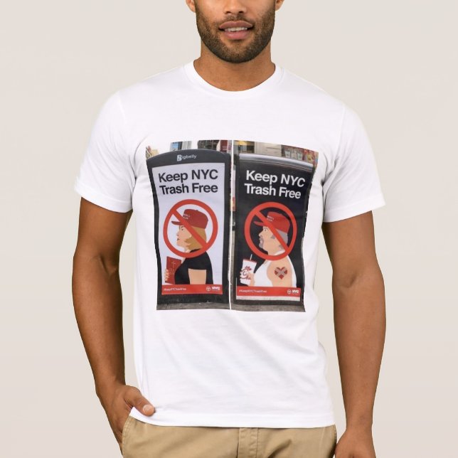 Camiseta Mantenha o lixo NYC livre (Frente)