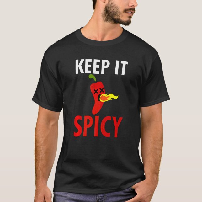 Camiseta Mantenha-O picante molho de pimenta quente quente (Frente)