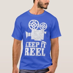 Camiseta Mantenha o Reel Movie Diretor Câmera Engraçado