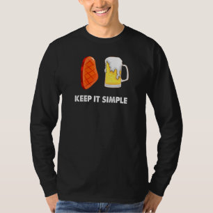 Camiseta Mantenha-O Simples Com O Bife E A Cerveja Ribeye