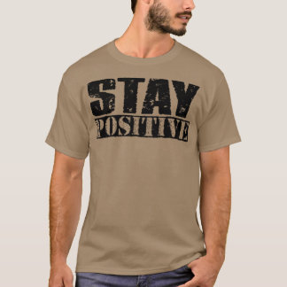 Camiseta Mantenha o texto preto da vinheta positiva