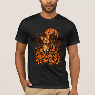 Camiseta Mantenha Os Boos Chegando Corgi Halloween Abóbora