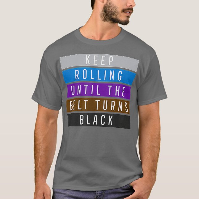 Camiseta Mantenha Rolling Jiu Jitsu para o presente BJJ Juj (Frente)