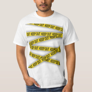 Camiseta Mantenha-se afastado não atravesse a fita da políc