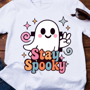 Camiseta Mantenha-se assustado, Fantasma Fantasma Retro Pas