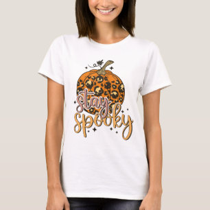 Camiseta Mantenha-se assustador, divertido, imprime abóbora
