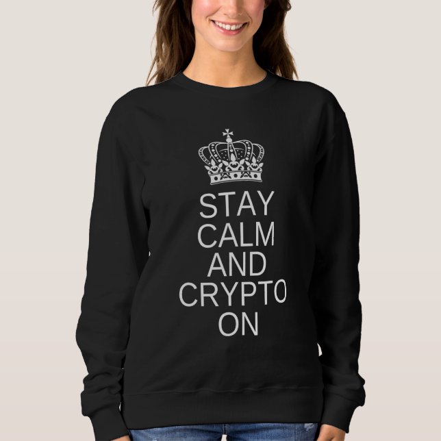 Camiseta Mantenha-Se Calmo Cripto Na Cripto Blockchain Bitm (Frente)