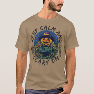 Camiseta Mantenha-se calmo e assustado com o engraçado Jack