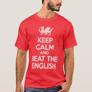 Camiseta mantenha-se calmo e bata o inglês