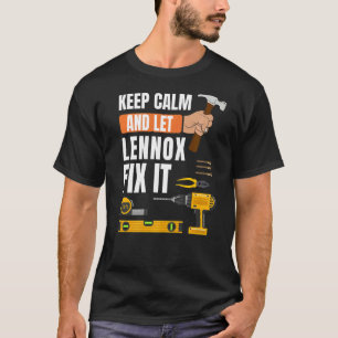 Camiseta Mantenha-Se Calmo E Deixe Lennox Consertar A Const