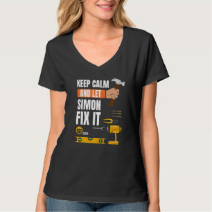 Camiseta Mantenha-Se Calmo E Deixe O Simon Consertá-Lo À Co