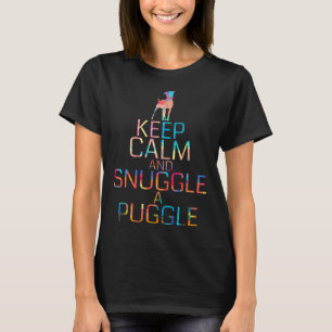 Camiseta Mantenha-Se Calmo E Encolher Um Puggle Pugs Engraç