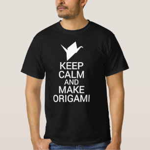 Camiseta Mantenha-Se Calmo E Faça O Papel Origami Dobrar O