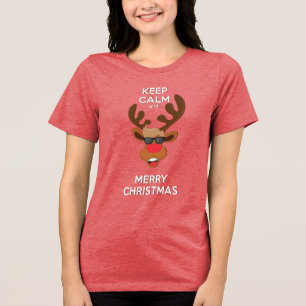 Camiseta Mantenha-Se Calmo E Feliz Reinado De Natal   Feria