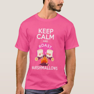 Camiseta Mantenha-Se Calmo E Marshmallow Acampando