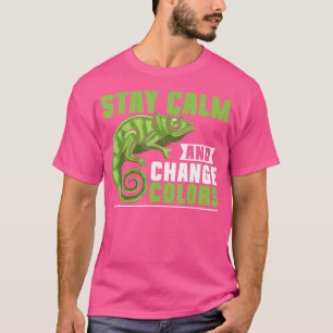 Camiseta Mantenha-Se Calmo E Mude De Camaleão De Cores
