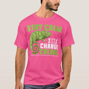 Camiseta Mantenha-Se Calmo E Mude De Camaleão De Cores