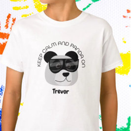 Camiseta Mantenha-se calmo e Panda ligado