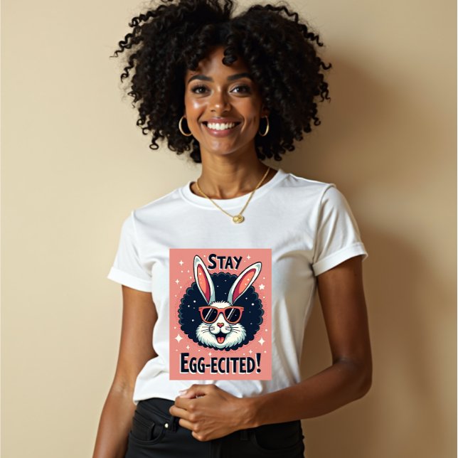 Camiseta Mantenha-se citado!: Retro Páscoa Bunny Vibes (Criador carregado)