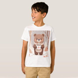 Camiseta Mantenha-se confortável com o urso mínimo e o caca