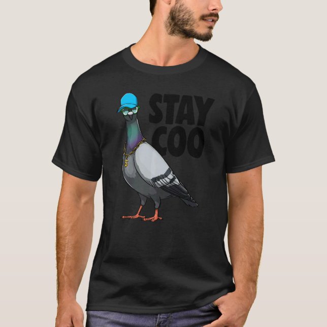 Camiseta Mantenha-Se Coo Pombo Mulheres Adoram Pombo (Frente)