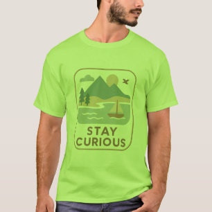 Camiseta Mantenha-Se Curioso - Mínima Natureza Inspirada Em