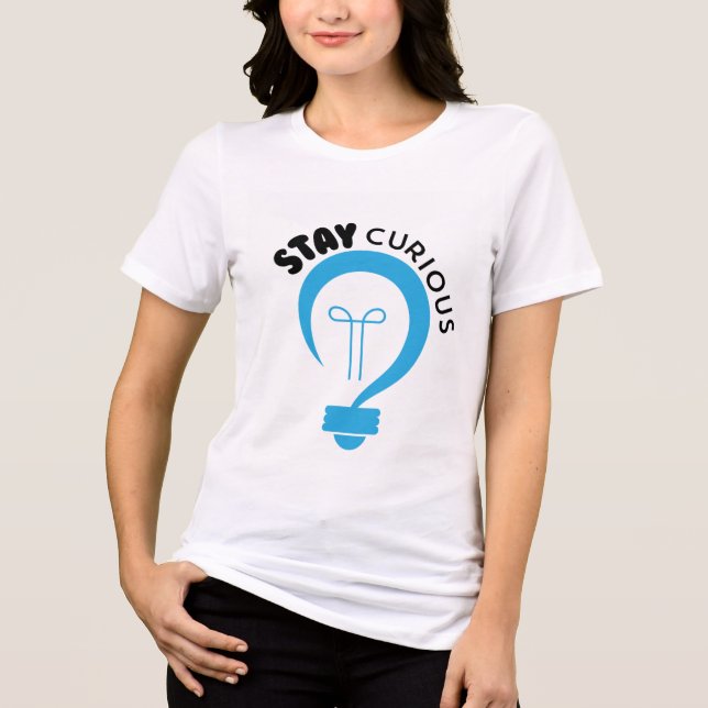 Camiseta Mantenha-se curioso minimalista (Frente)