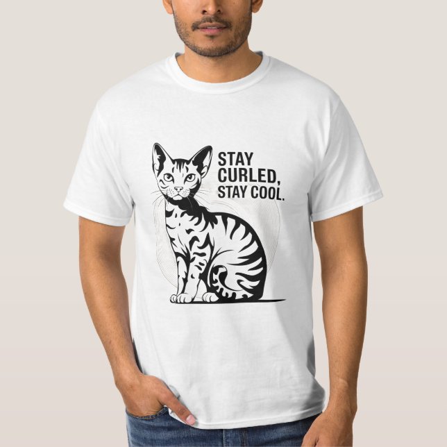 Camiseta Mantenha-Se Curvo, Mantenha-Se Legal Gato De Curva (Frente)