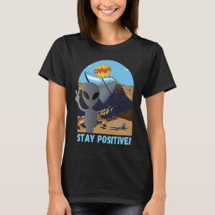 Camiseta Mantenha-se em Alienígena Positiva Voando, Chuva-C