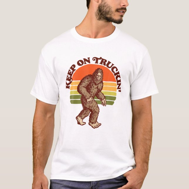 Camiseta Mantenha-se em Anos setenta de caminhonete (Frente)