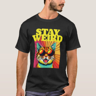Camiseta Mantenha-se esquisito, Abstrato de arte Legal Cat