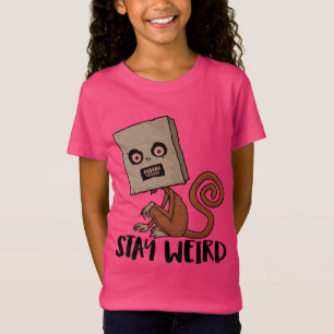 Camiseta Mantenha-se estranho macaco de saco