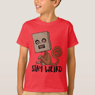 Camiseta Mantenha-se estranho macaco de saco