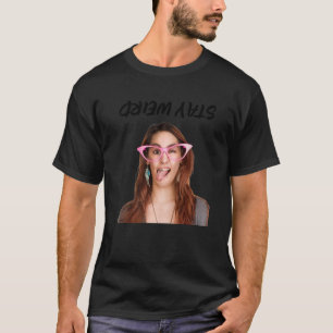 Camiseta Mantenha-Se Estranho Sarcástico Para Mulheres Meni