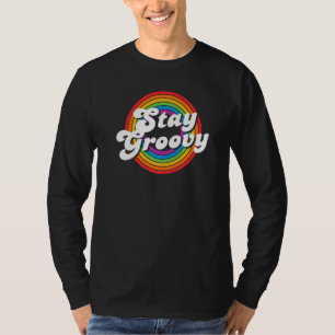 Camiseta Mantenha-Se Figurino De Disco Com Rolo Groovy 70s