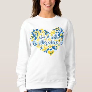 Camiseta Mantenha-se firme com a Ucrânia, com as letras e o